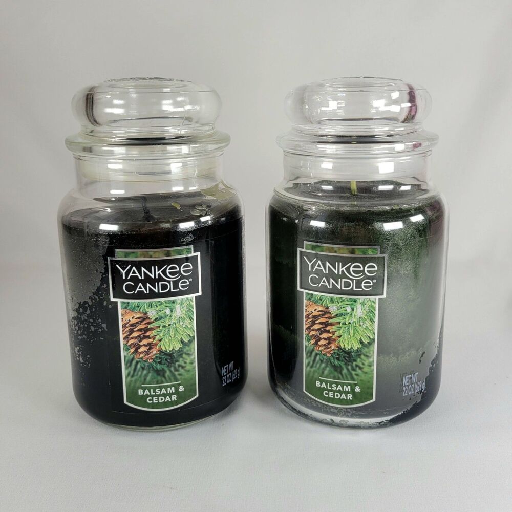 Yankee Candle Balsam & Cedar Christmas Large 22 oz Jar Single Wick Lot New READ